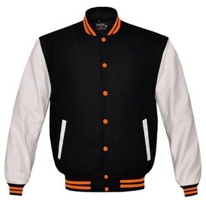 STEWART & STRAUSS • Varsity Letterman Baseball Bomber Jacket Wool Coat